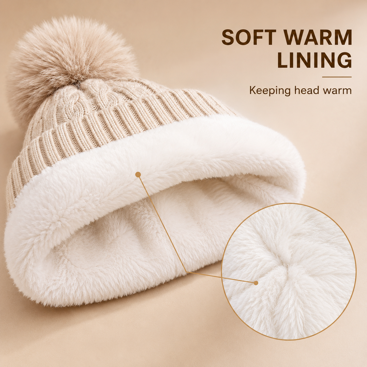 Winter Thermal Fleece Warm Fur Beanies