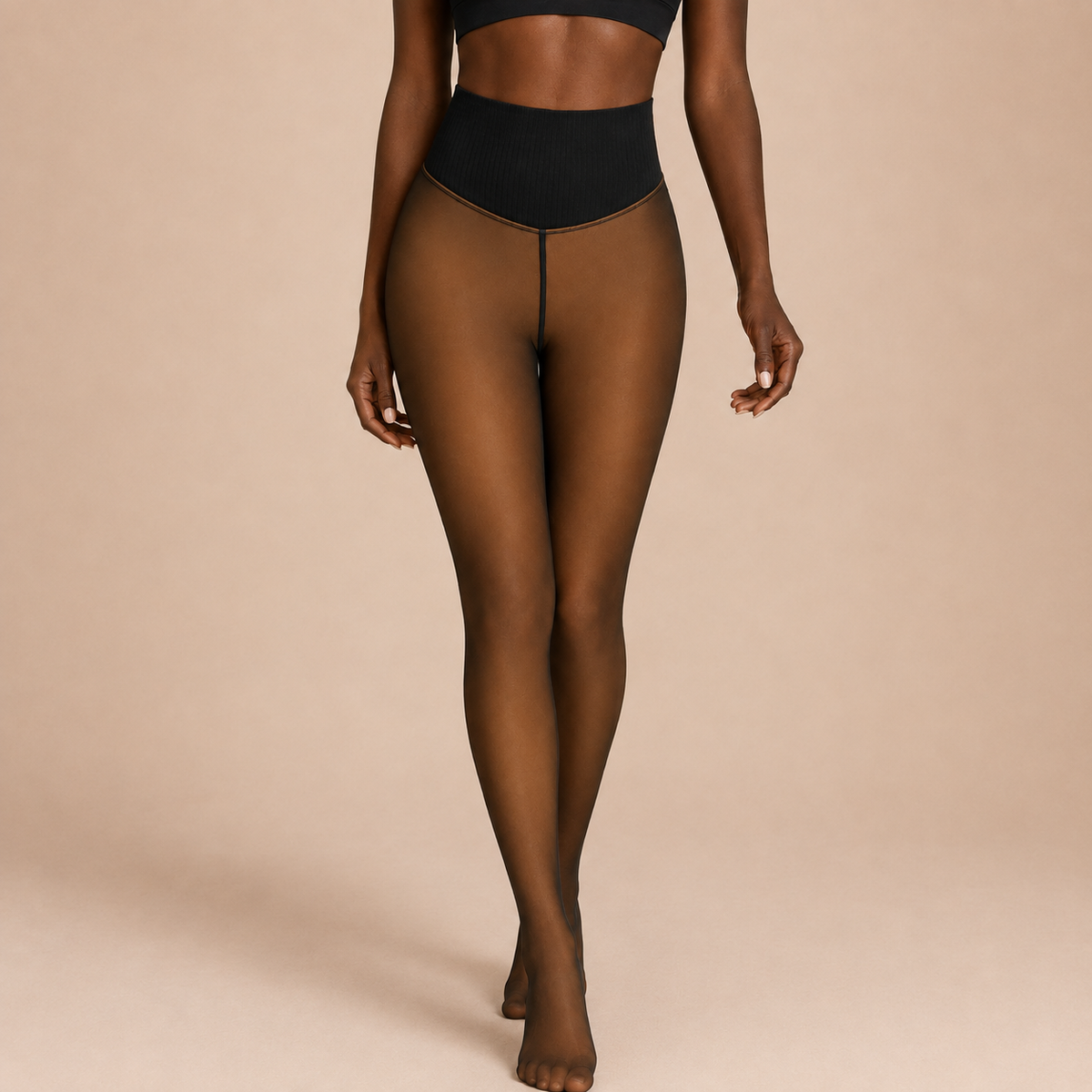 Veloura Sheer Illusion Fleece Lined Leggings