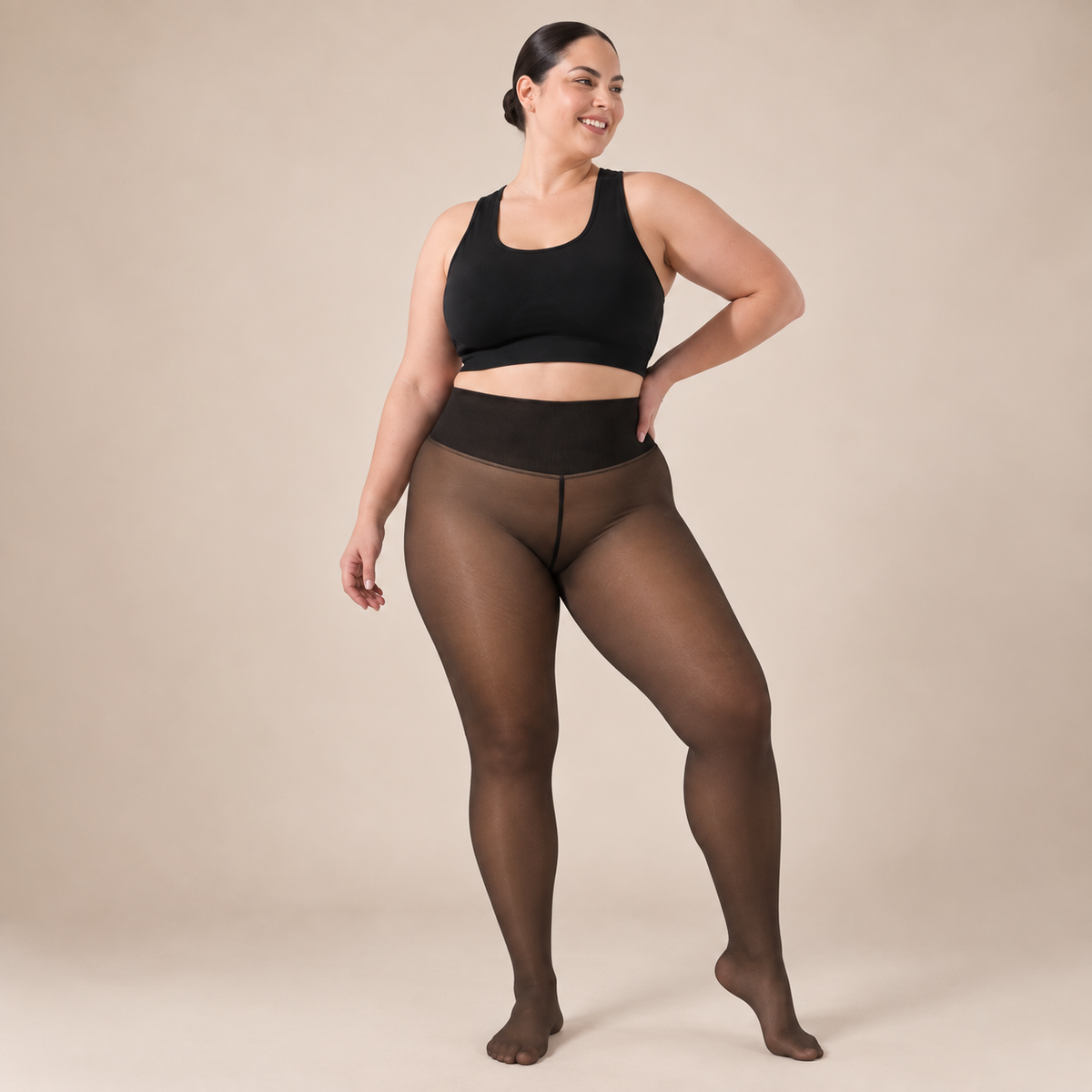 Veloura Sheer Illusion Fleece Lined Leggings