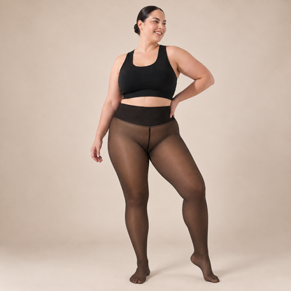 Veloura Sheer Illusion Fleece Lined Leggings