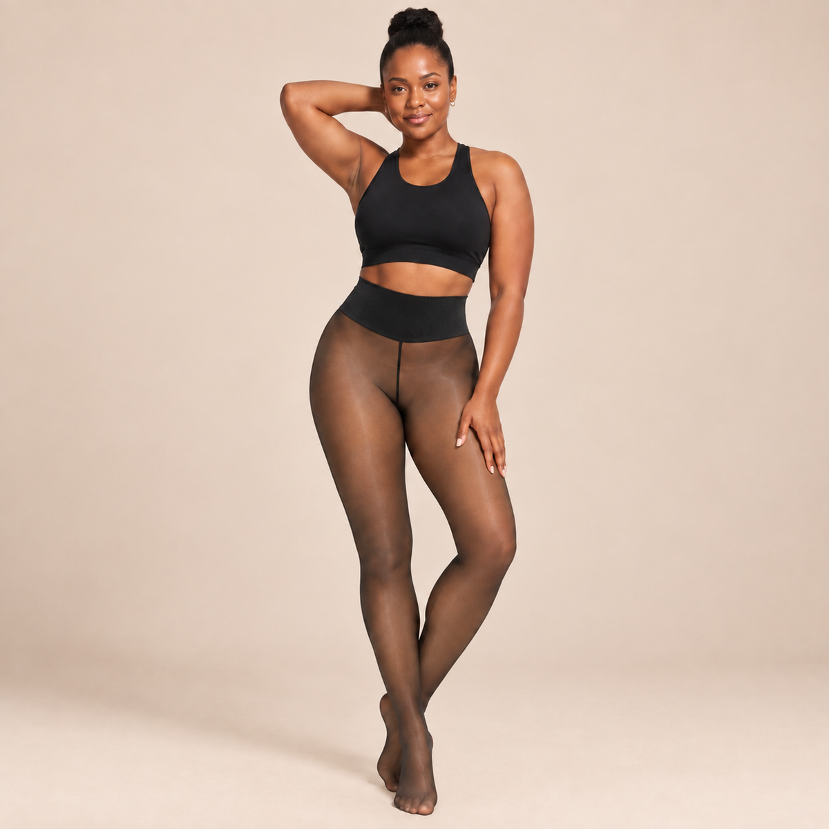 Veloura Sheer Illusion Fleece Lined Leggings
