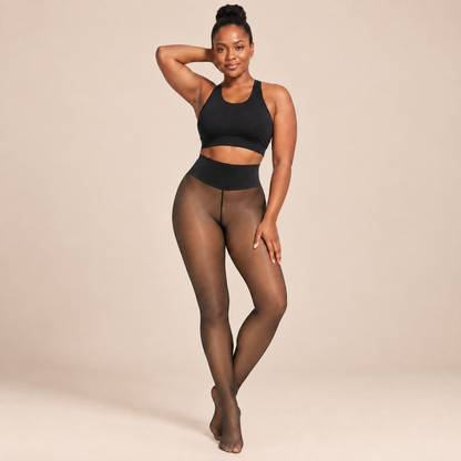 Veloura Sheer Illusion Fleece Lined Leggings