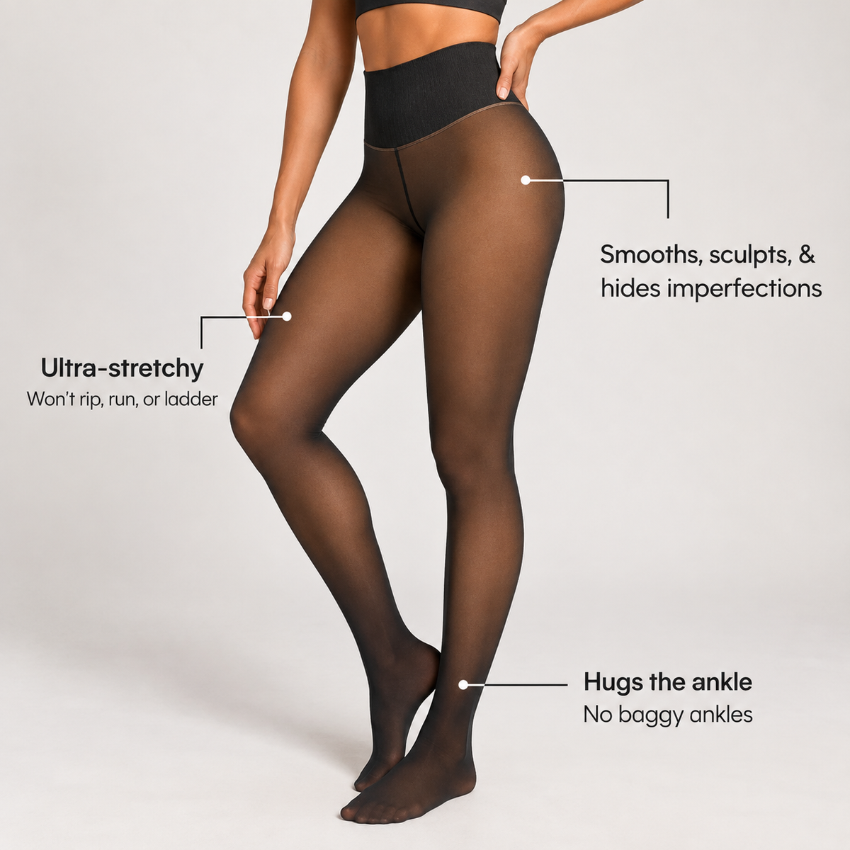 Veloura Sheer Illusion Fleece Lined Leggings