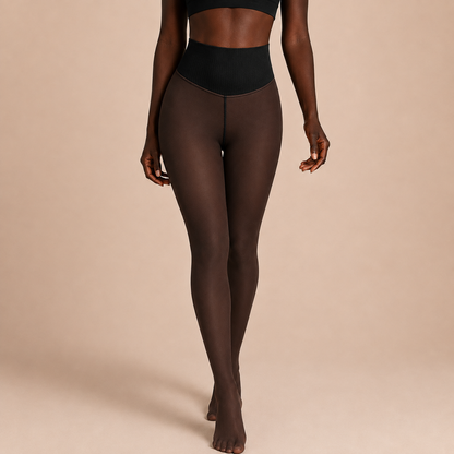Veloura Sheer Illusion Fleece Lined Leggings